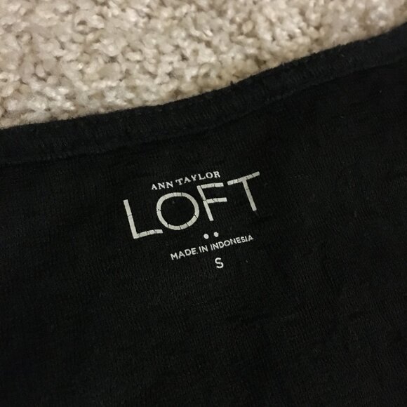 LOFT Witchy Black Cotton Lace Short Sleeve Top - Picture 8 of 15